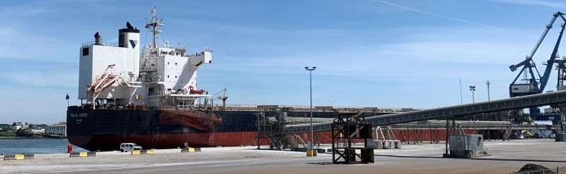 Fin du déchargement de tourteau de soja