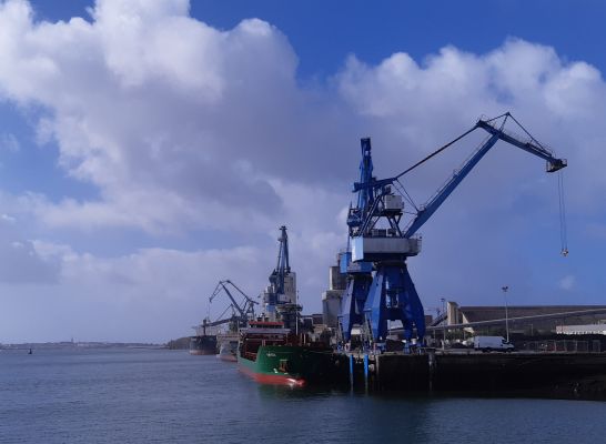 Déchargement de trois navires